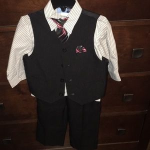 striped button down pinstripe vest tie pants